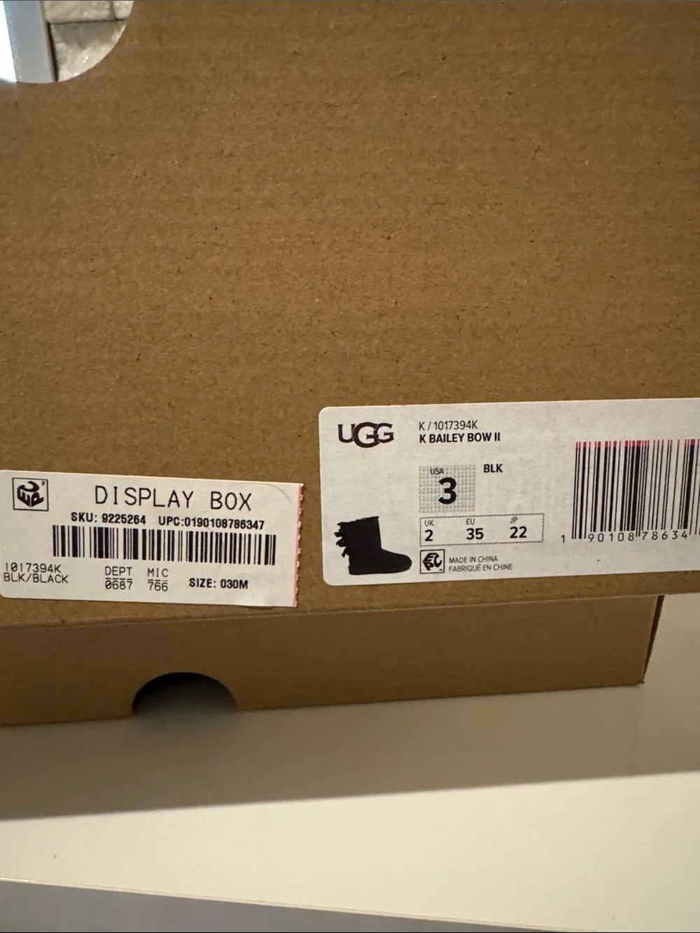 UGG Black Suede Kids Bow-Back Shearling Boots